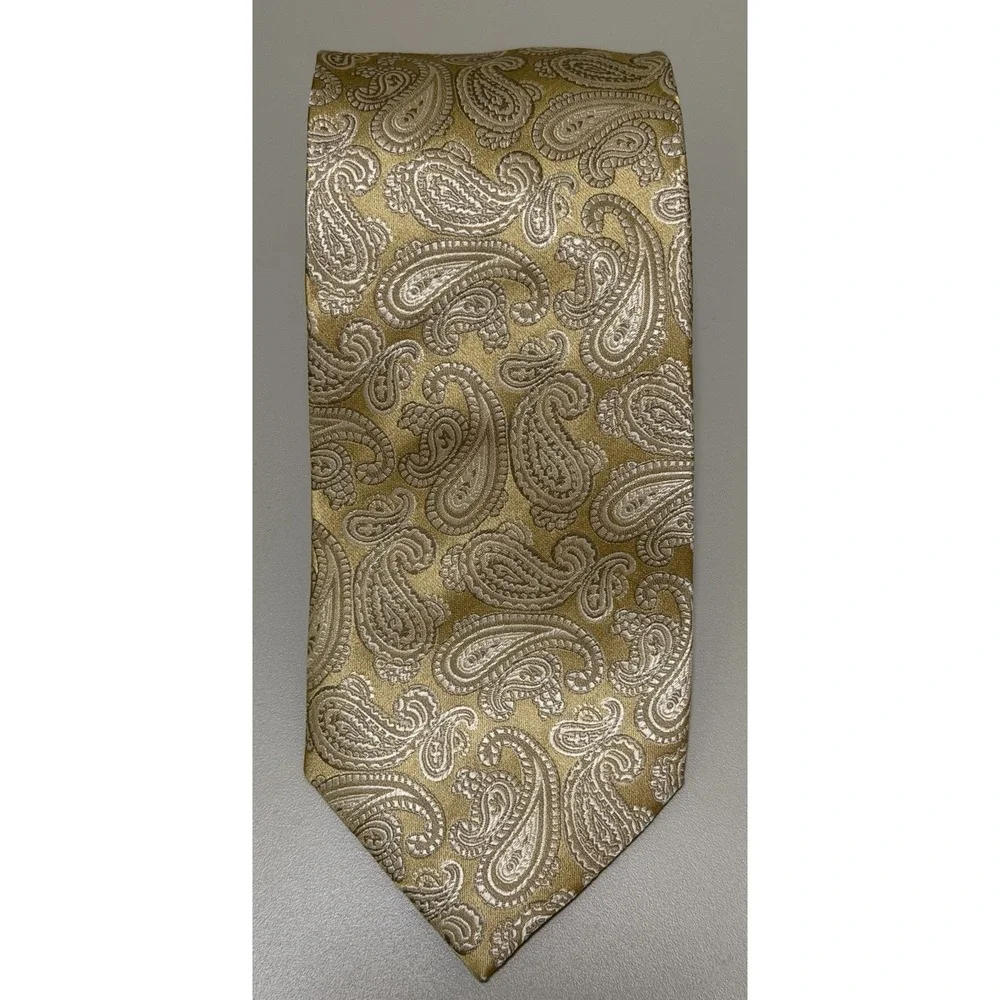 Valerio Garati Gold Hand Made 100% Silk Men's Neck Tie Made In China